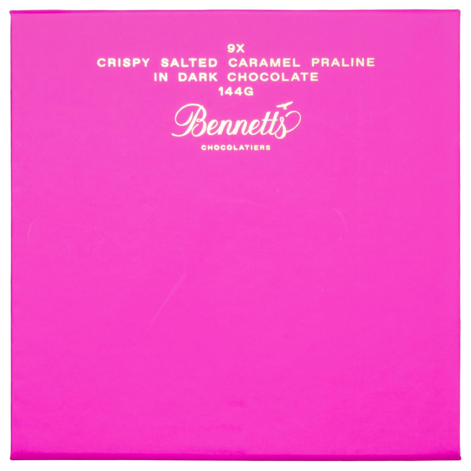 Bennetts of Mangawhai Dark Salted Caramel Praline 9 Piece Giftbox 144g