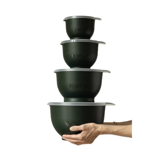 Bodum Set Of 4 Mixing Bowls, 0.7L /1.6L / 3.2L /5.2L with Lids