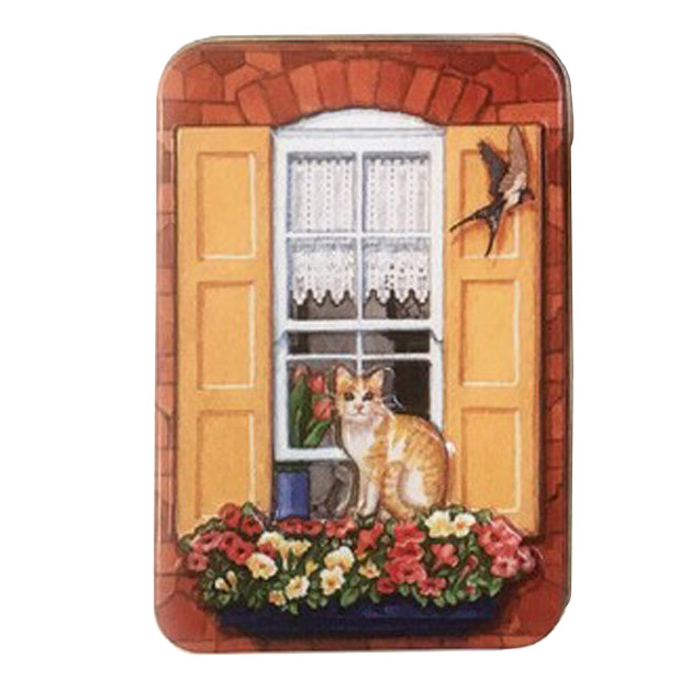 Dana Kubich Small Rectangle Cat On Window Sill Tin