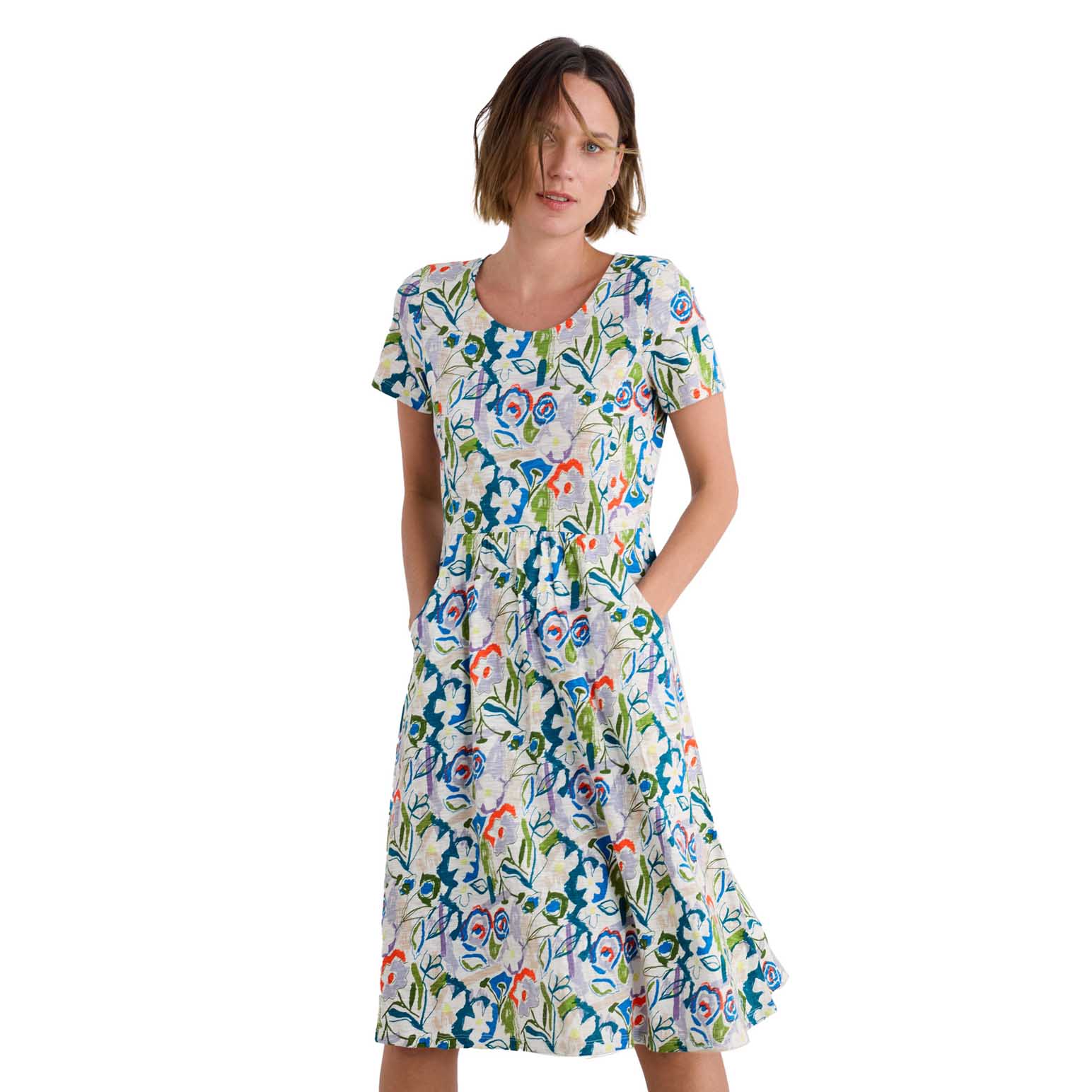 Seasalt Cornwall Enor Dress Studio Floral Chalk