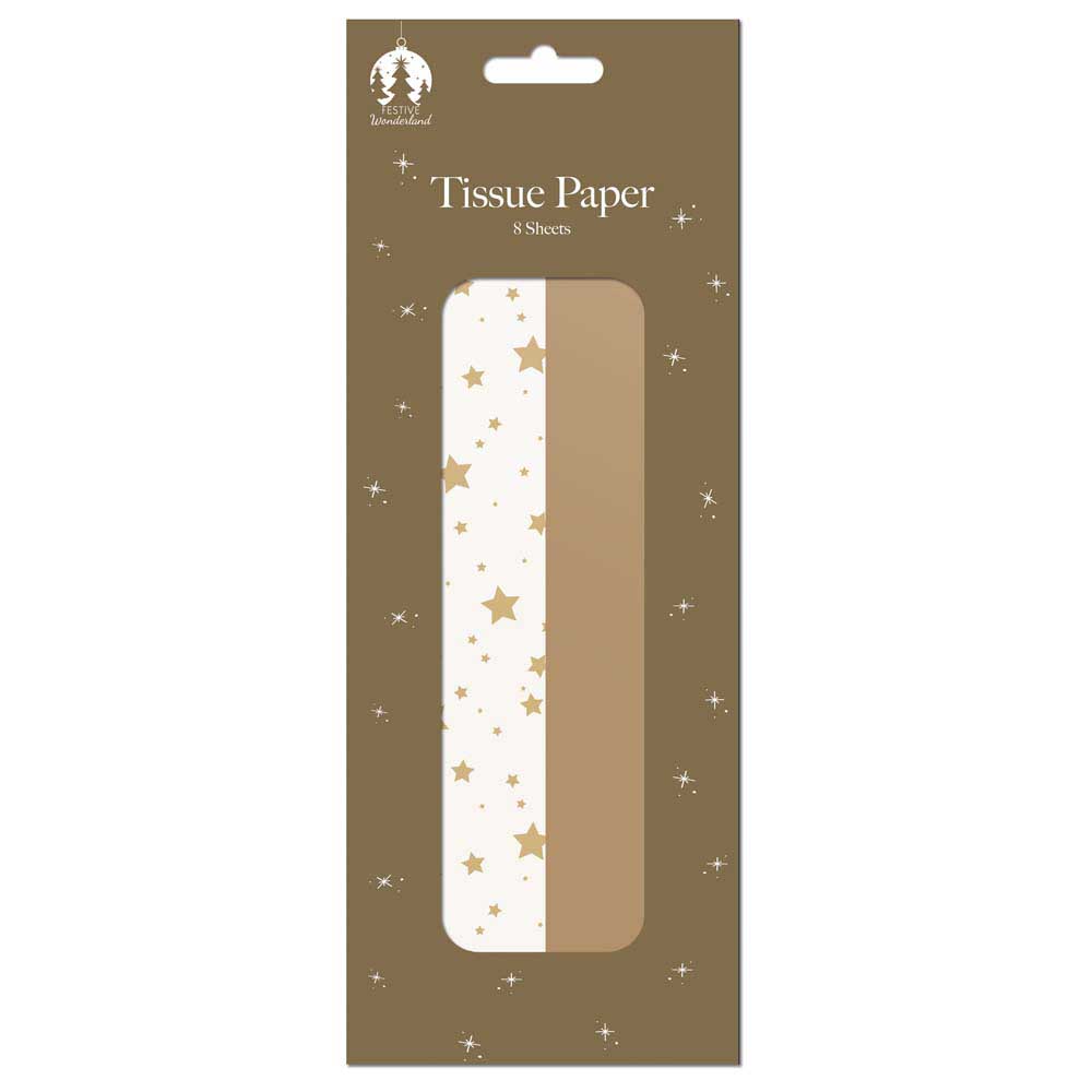 Image Gallery Plain Print Gold Christmas Tissue x 8
