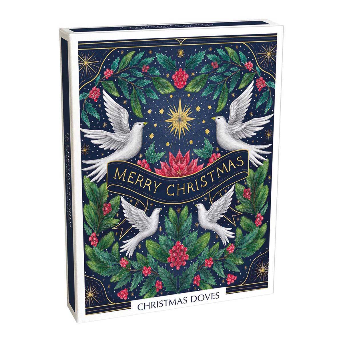 Museums & Galleries Christmas Doves Boxed Cards 16Pk