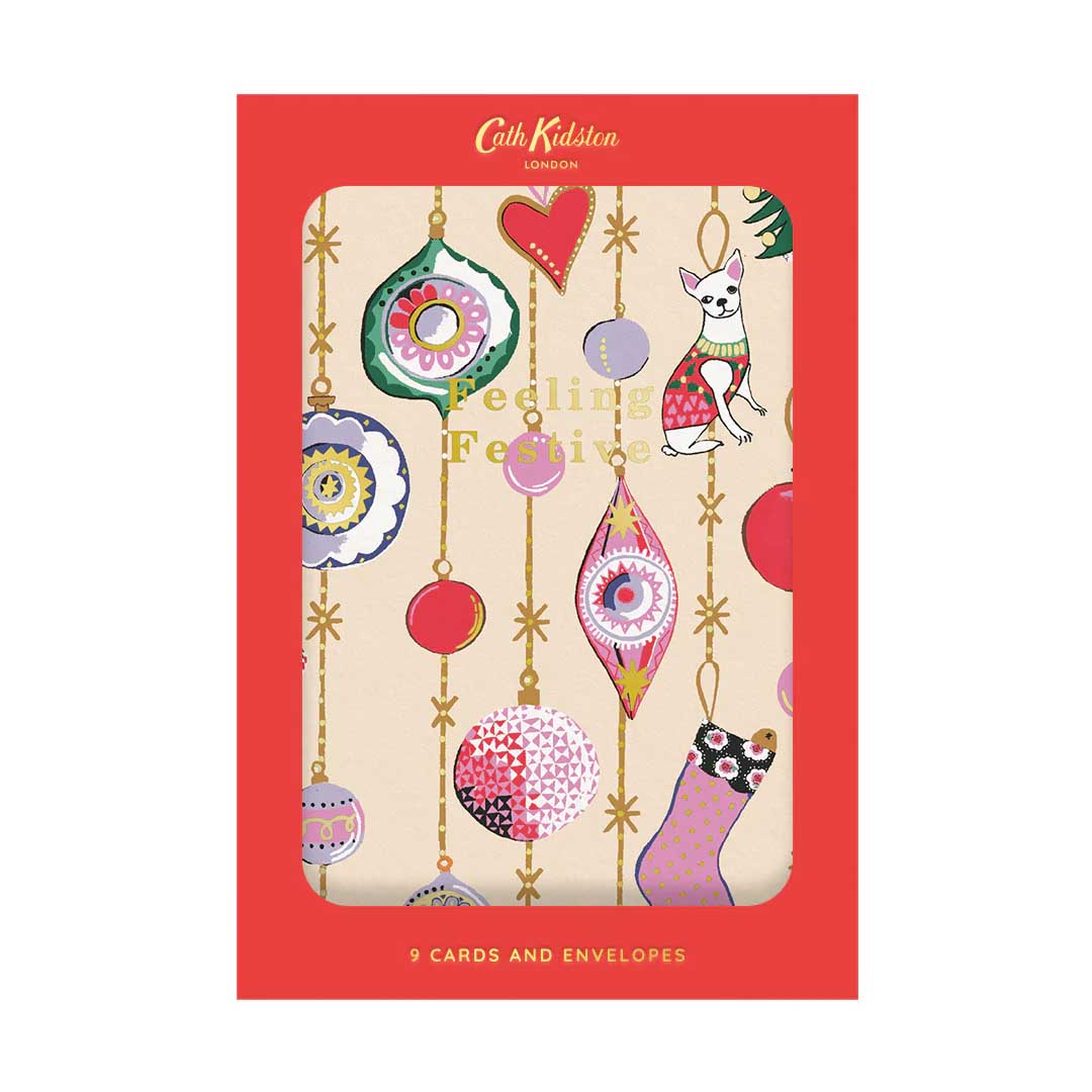 Cath Kidston Pack of 9 Cath Kidston Christmas Cards - 3 Festive Patterns