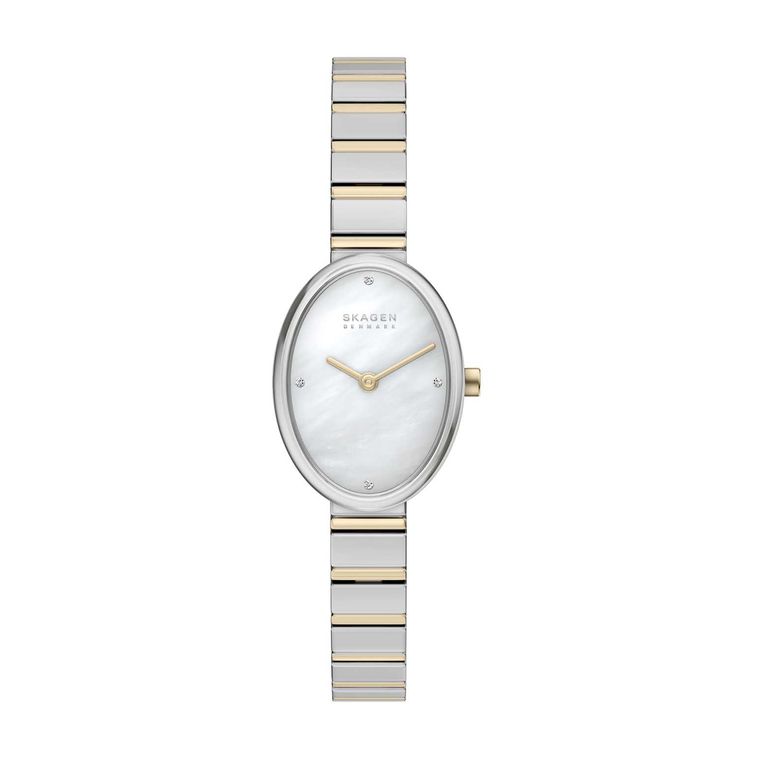 Skagen Anita Oval Two-Hand Two-Tone Stainless Steel Watch