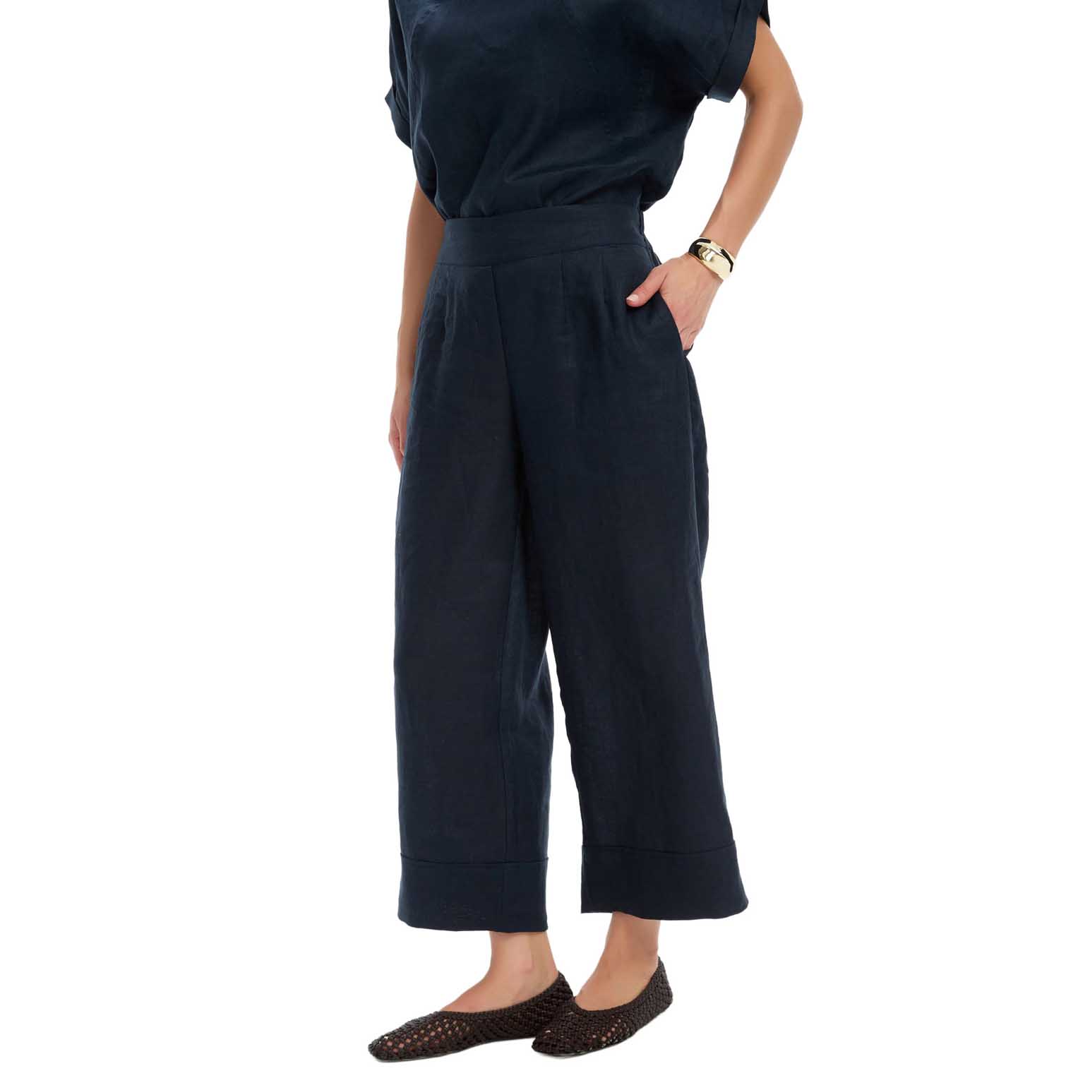 TIRELLI Wide Leg Linen Pant