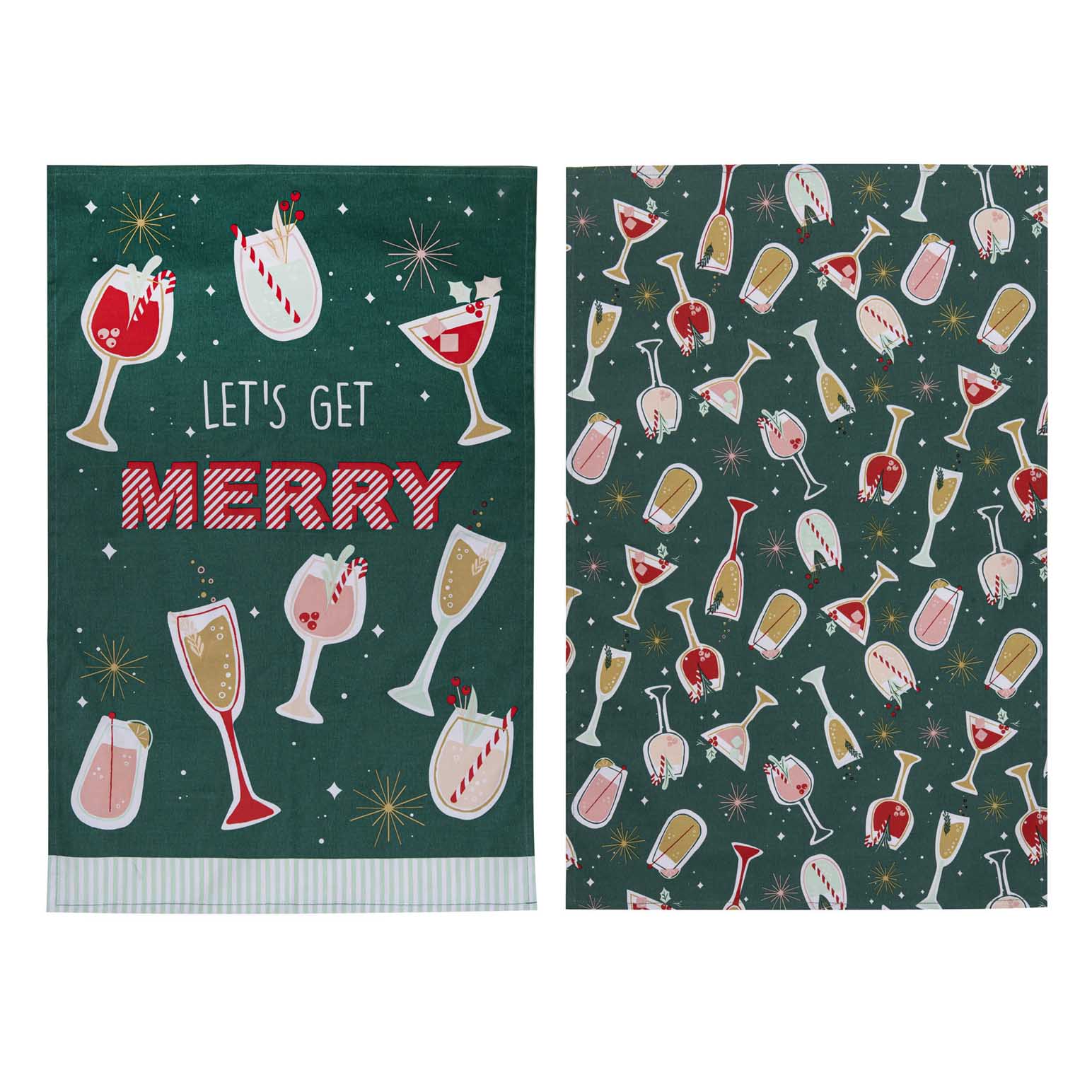 Ladelle Let's Get Merry 2pk Kitchen Towel