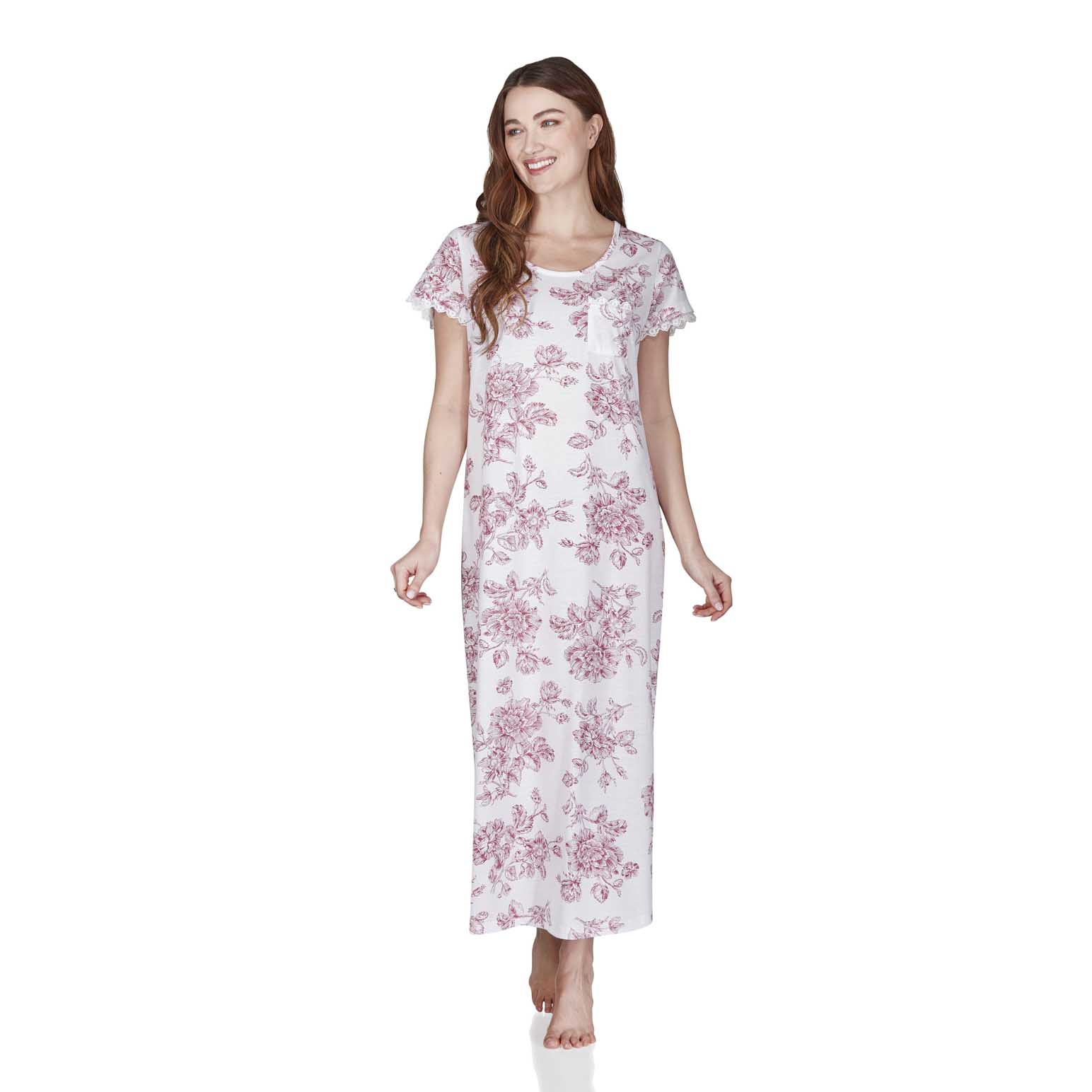 La Marquise Vintage Bouquet Short Sleeve Nightdress