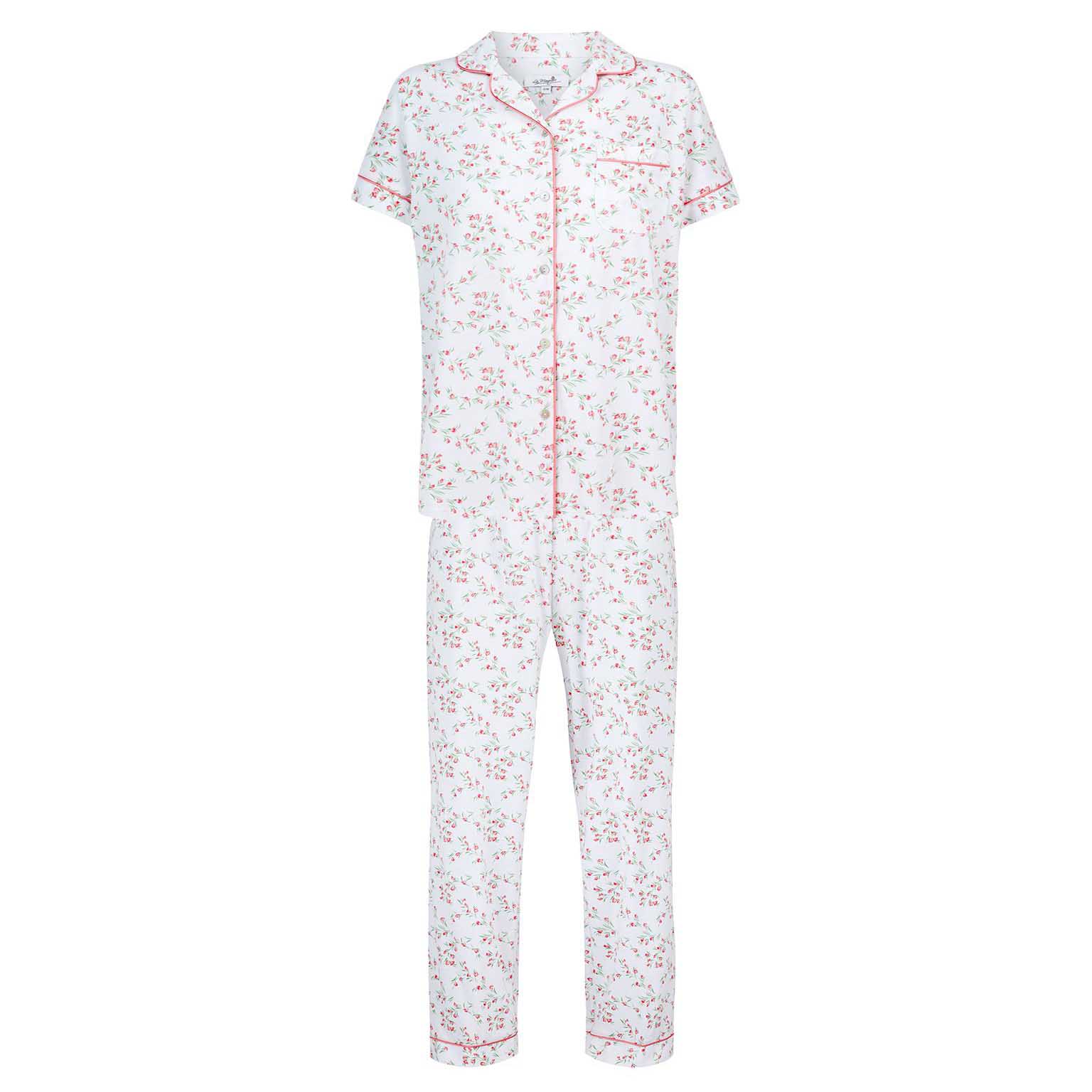 La Marquise Moonlit Tulip Cotton-Rich Jersey Short Sleeve Pyjama Set