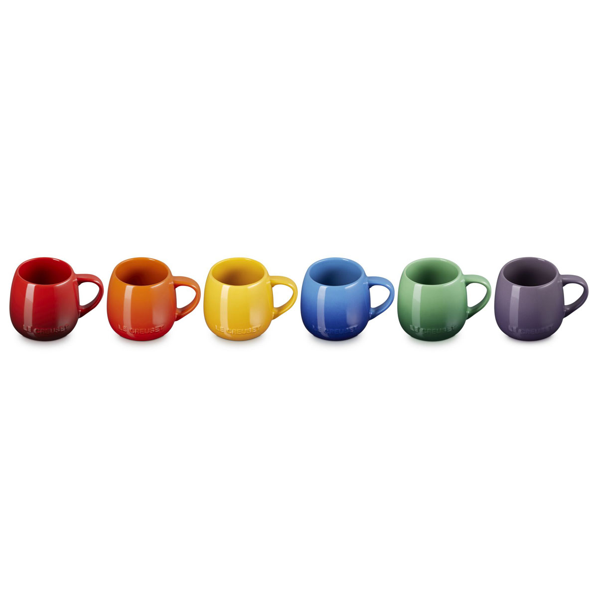 Le Creuset Stoneware Rainbow Set of 6 Coupe Mugs