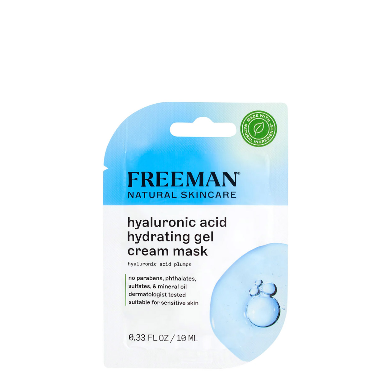 Freeman Naturals Hyaluronic Acid Hydrating Gel Cream Mask Sachet