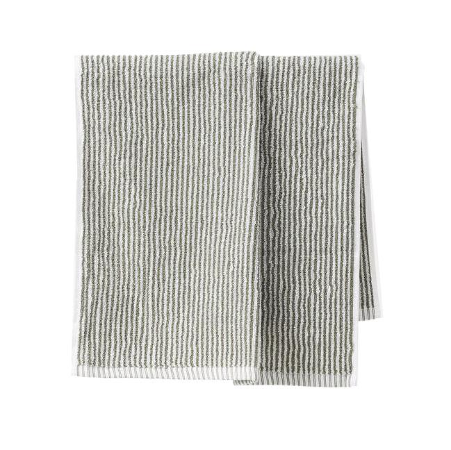 Città Stripe Cotton Hand Towel Olive/White  - 45x75cm