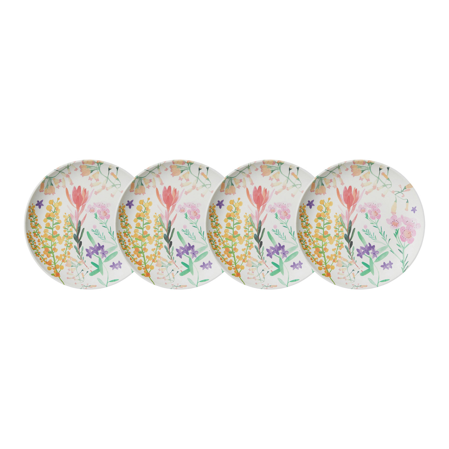Maxwell & Williams Wildflowers Bamboo Plate 25.5cm Set Of 4