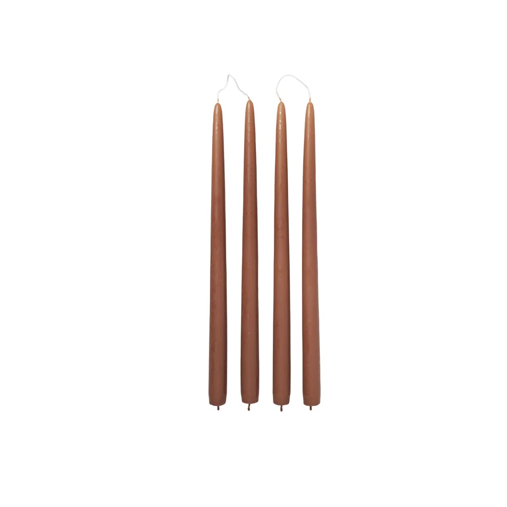 Broste Candle Taper Set Of 4 - Terracotta