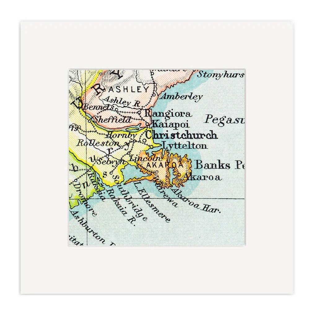 Christchurch Vintage Map Print