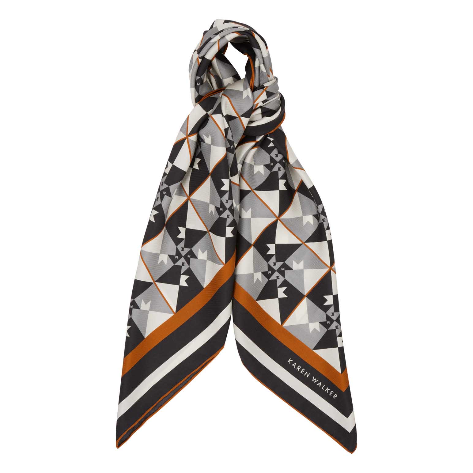 Karen Walker Monogram Tiles Classic Silk Scarf