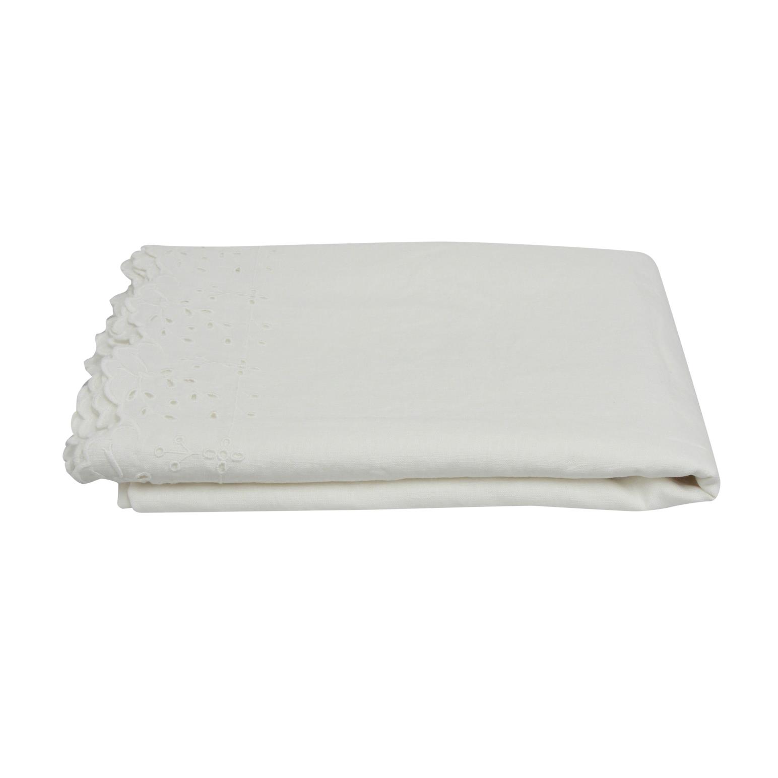 French Country Embroidered Tablecloth White Small
