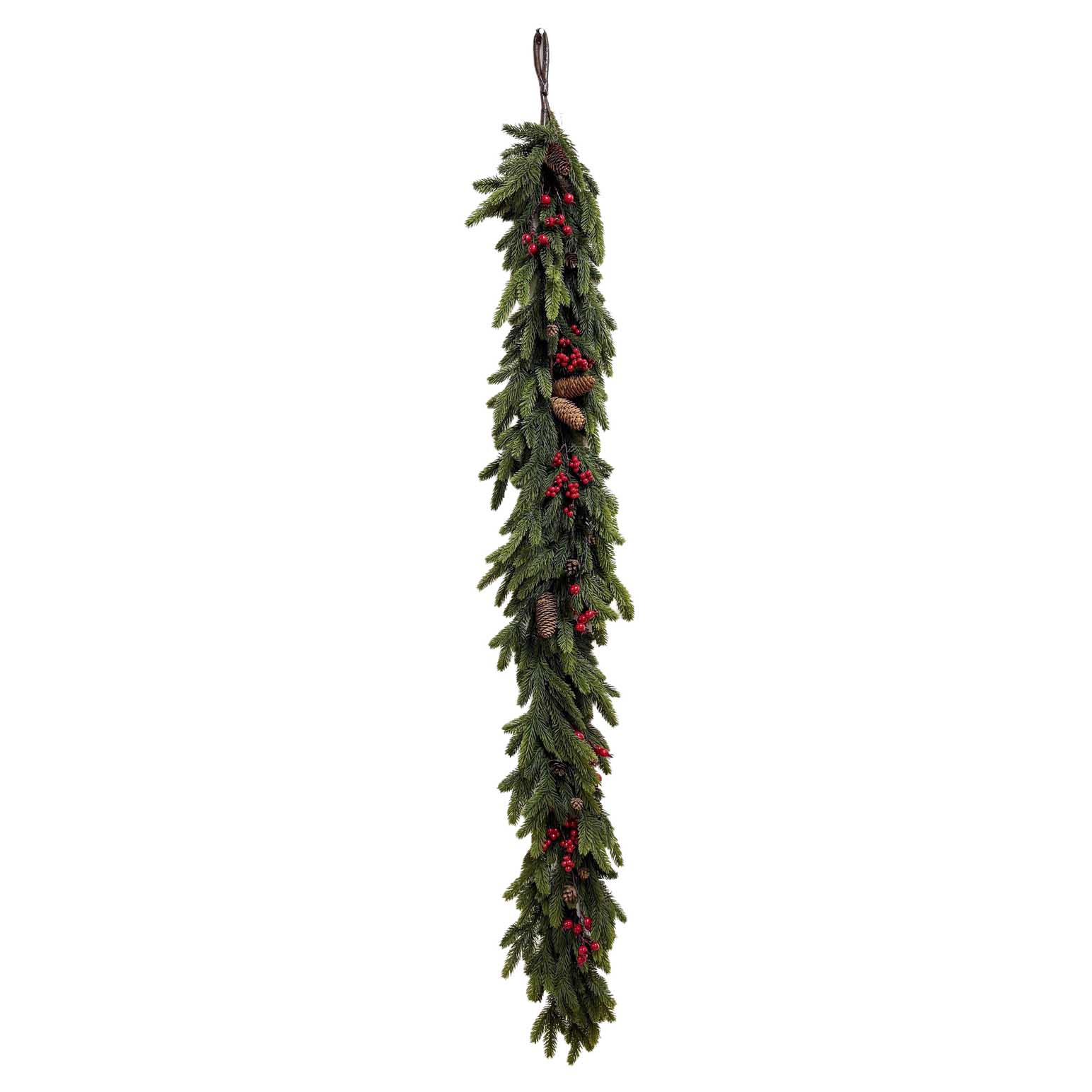 6' Real Touch Fraser Fir Garland With Red Berries