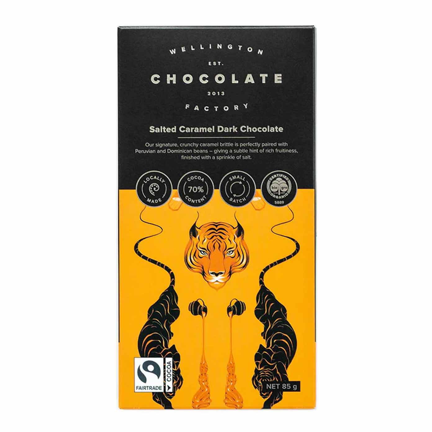 Wellington Chocolate Factory Salted Brittle Caramel Bar Dark 85g