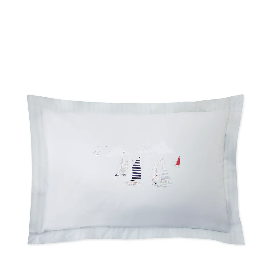 Sophie Allport Coastal Boats Pair Of Oxford Pillowcases