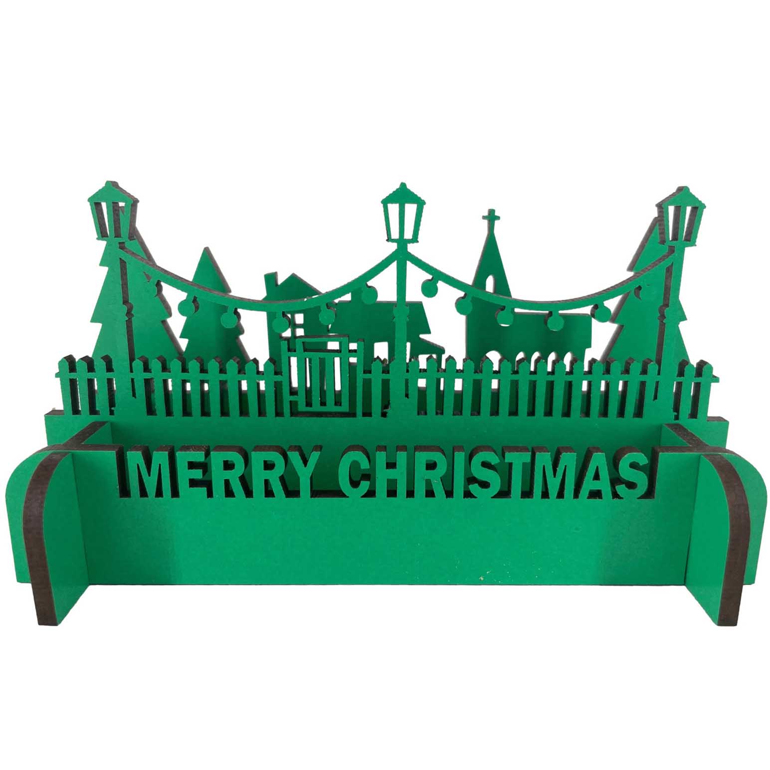 Abstract Designs A5 Flatpack Christmas Village Scene Green