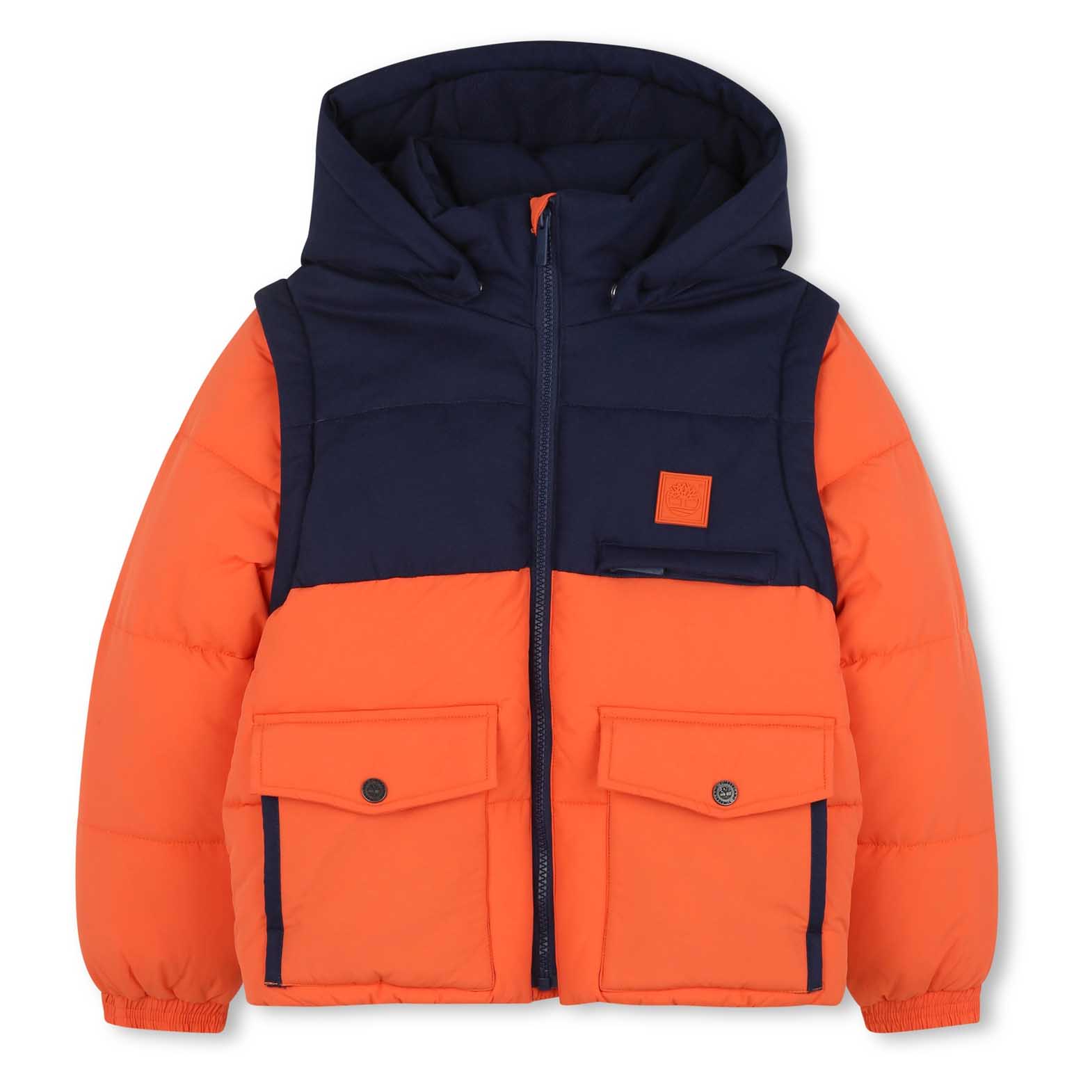 Timberland Two-Tone Convertible Puffer Jacket 4Y-6Y