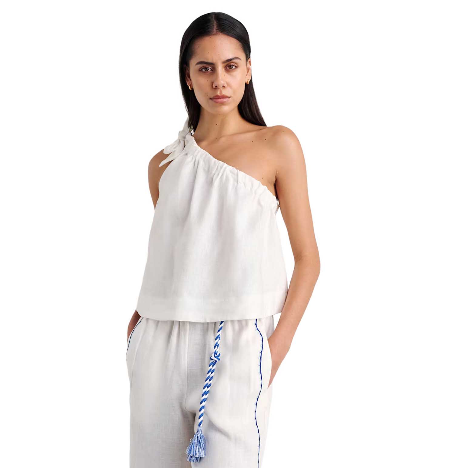 JAG Ariel One Shlder Linen Top