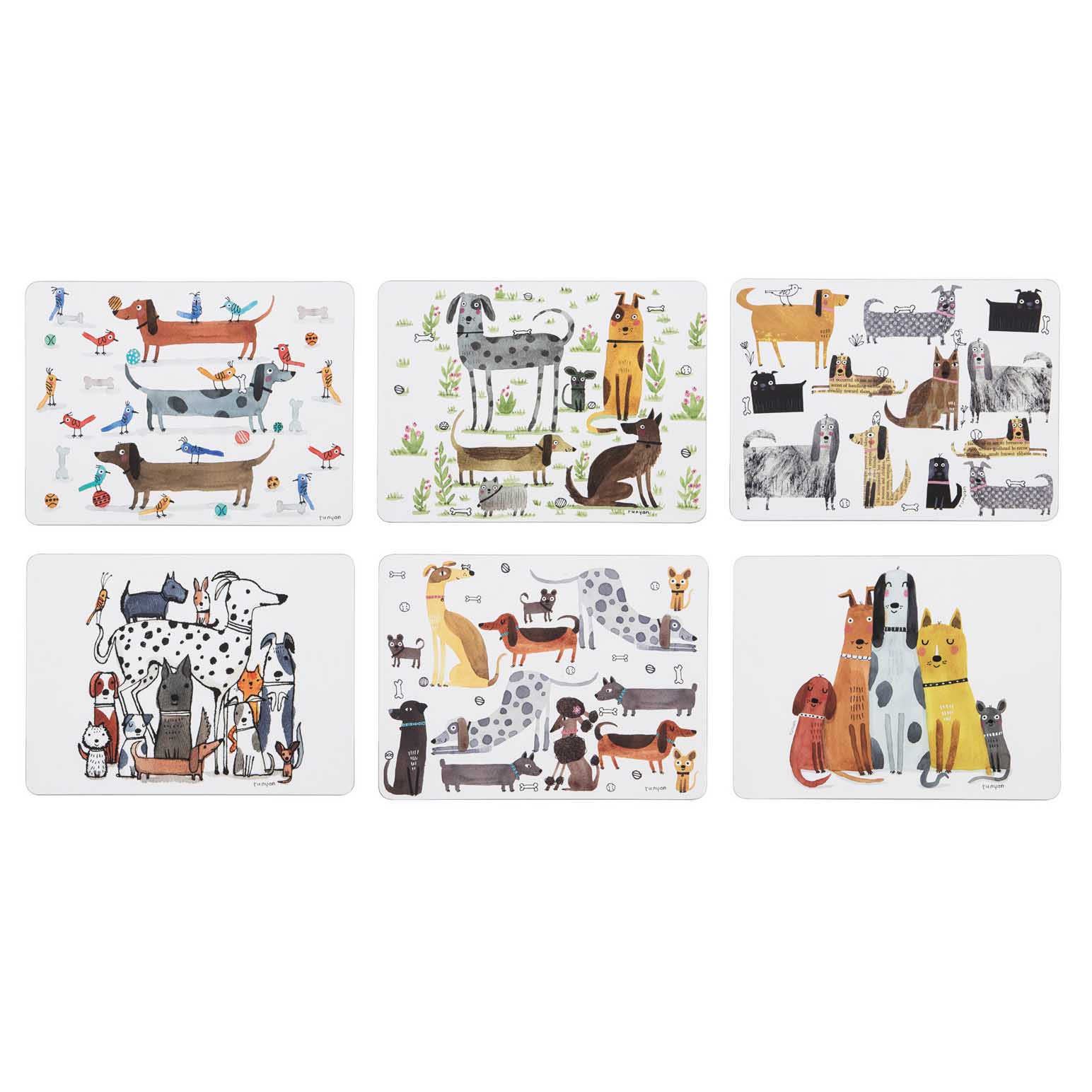 Ashdene Canine Capers Assorted 6Pk Placemat