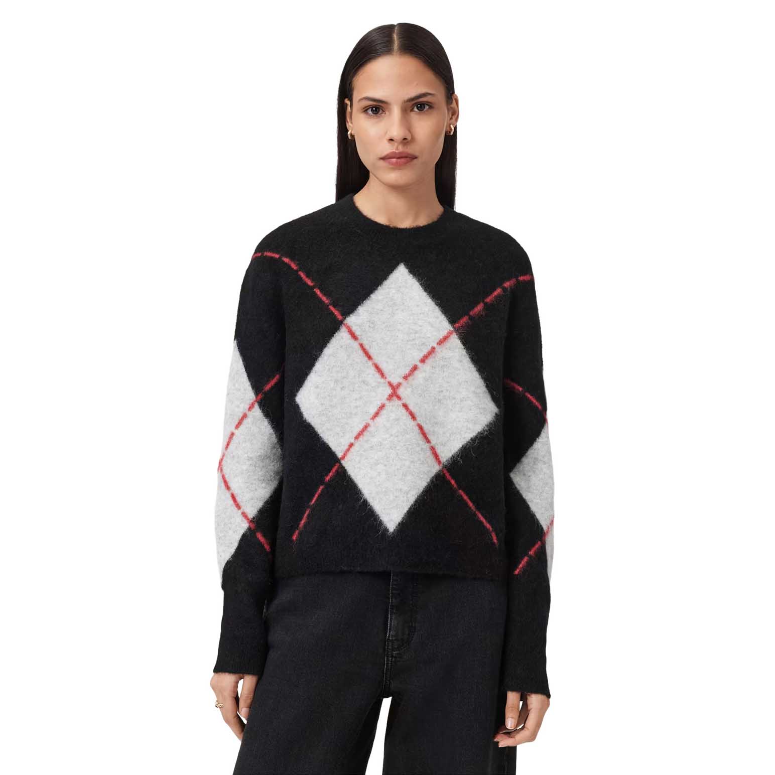 AllSaints Lou Argyle Wool Jumper