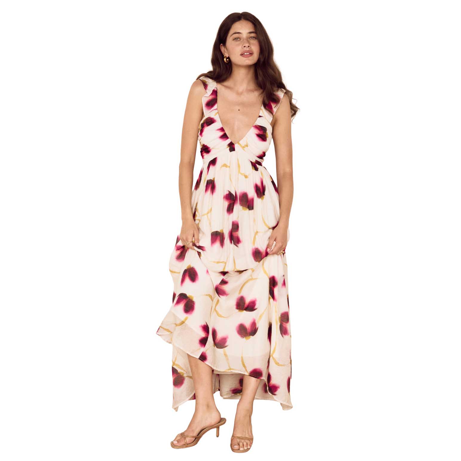 MINKPINK Emery Ruffled Bias Maxi Dress