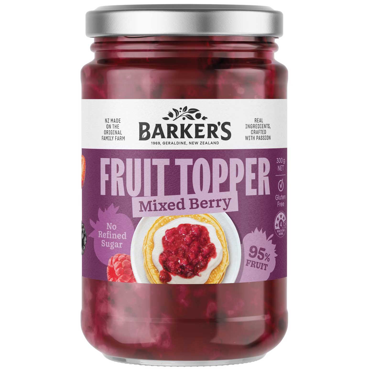 Barker's Mixed Berry Fruit Topper 300g