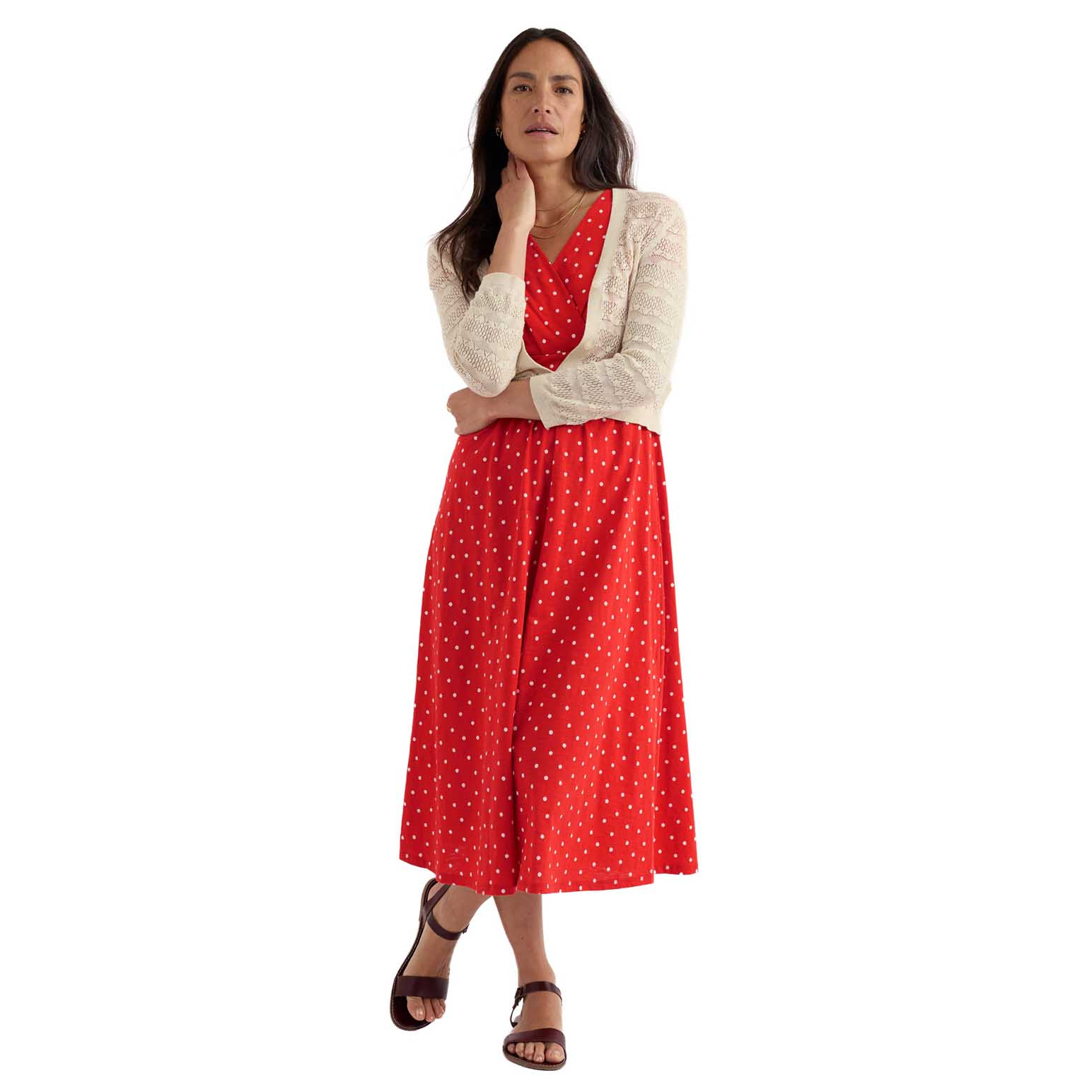 Seasalt Cornwall Chapelle Dress Little Sponge Spot Tomato
