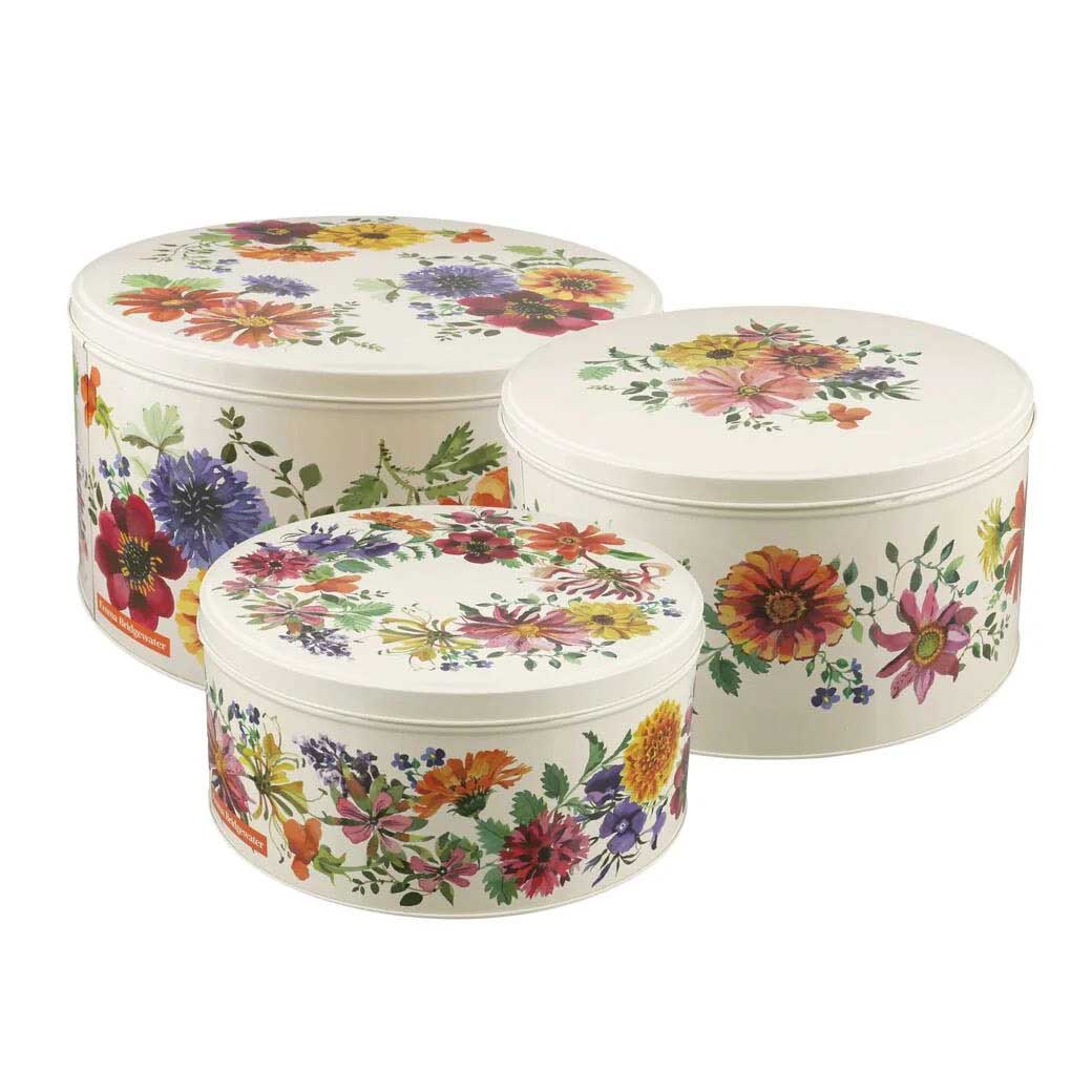 Emma Bridgewater Garden Flower Set 3 Round Cake Tins
