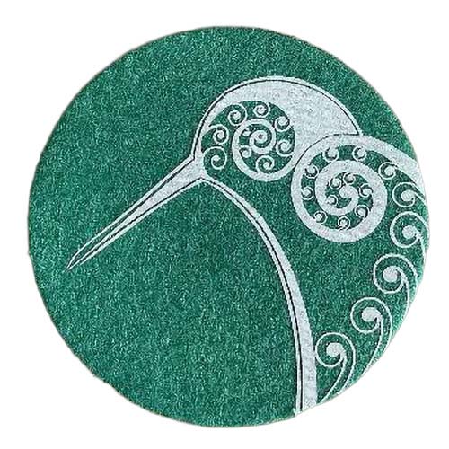 Jo Luping Kiwi On Green Set Of 4 Ecofelt Coaster
