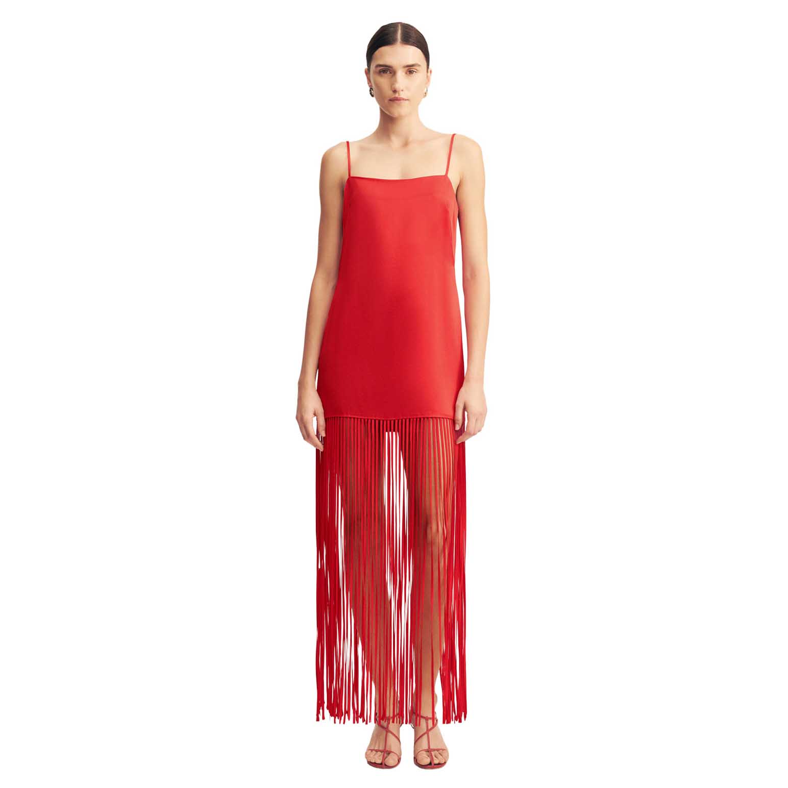 Shona Joy Moraya Square Neck Fringe Maxi Dress