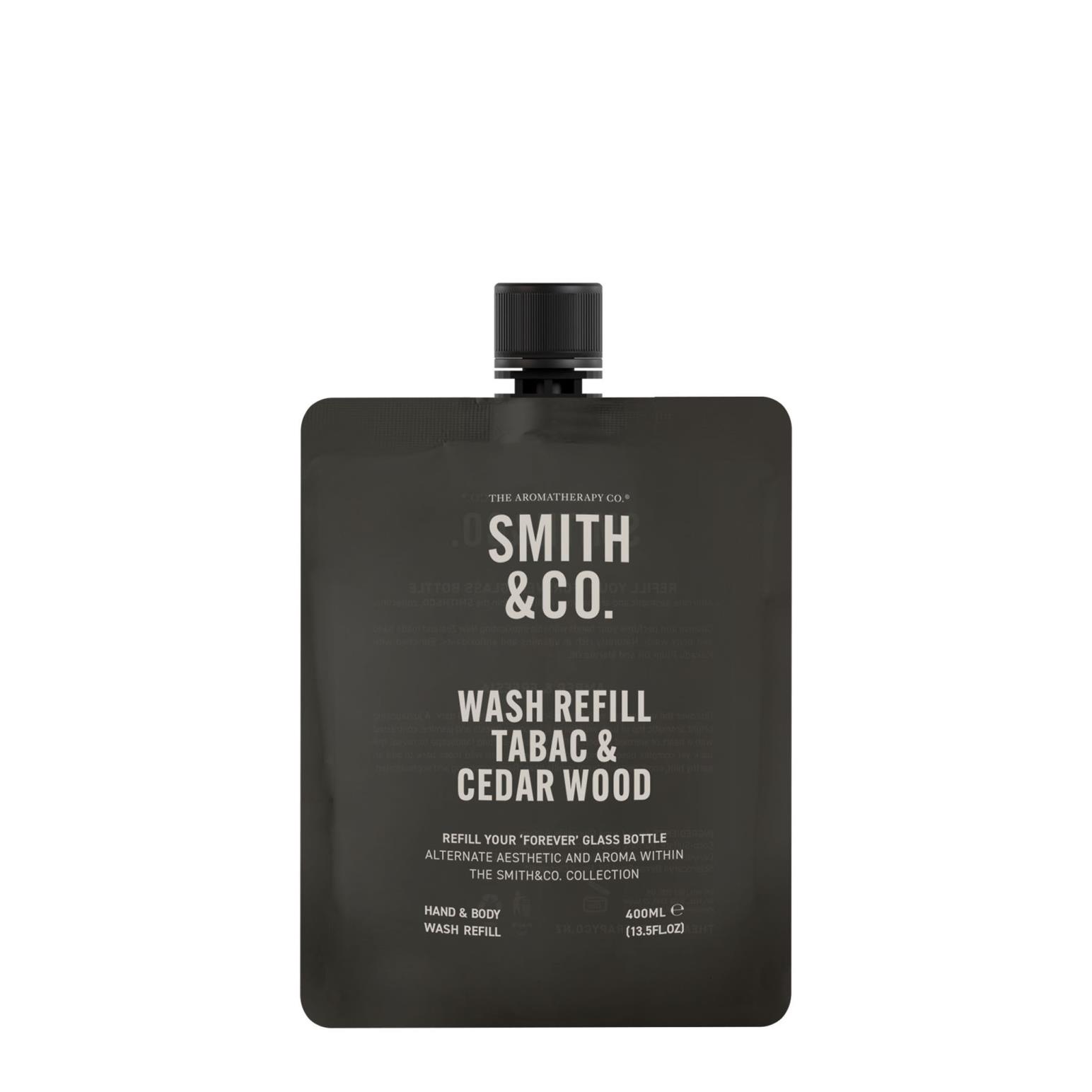 Smith & Co. Hand & Body Wash Refill 400ml - Tabac & Cedarwood