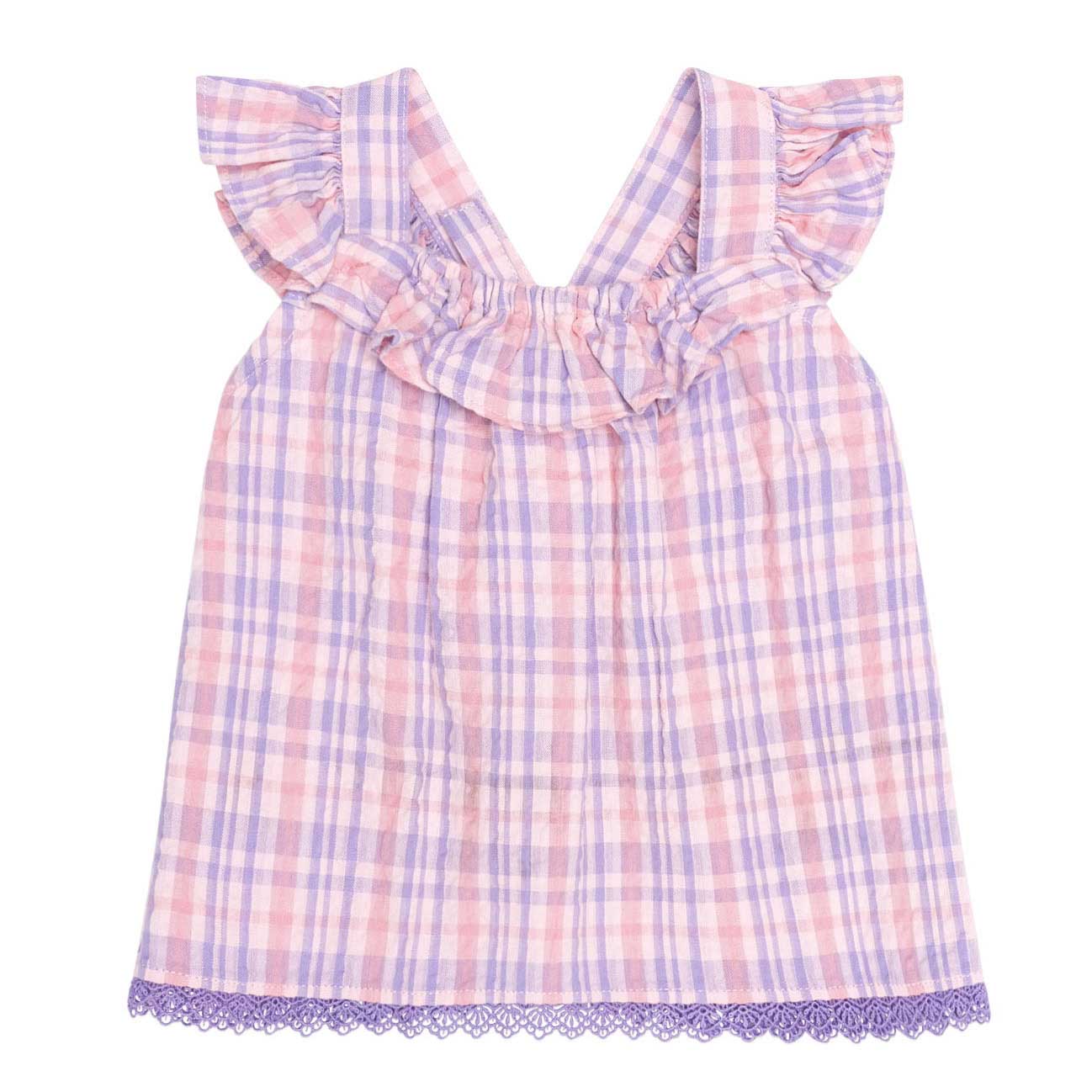 Huxbaby Tropical Check Tie Top 1-2Y