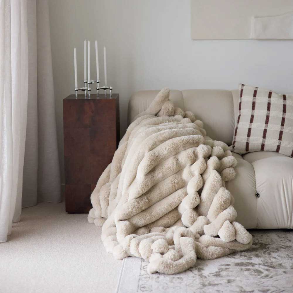 Home Lab Benni Vegan Fur Throw
