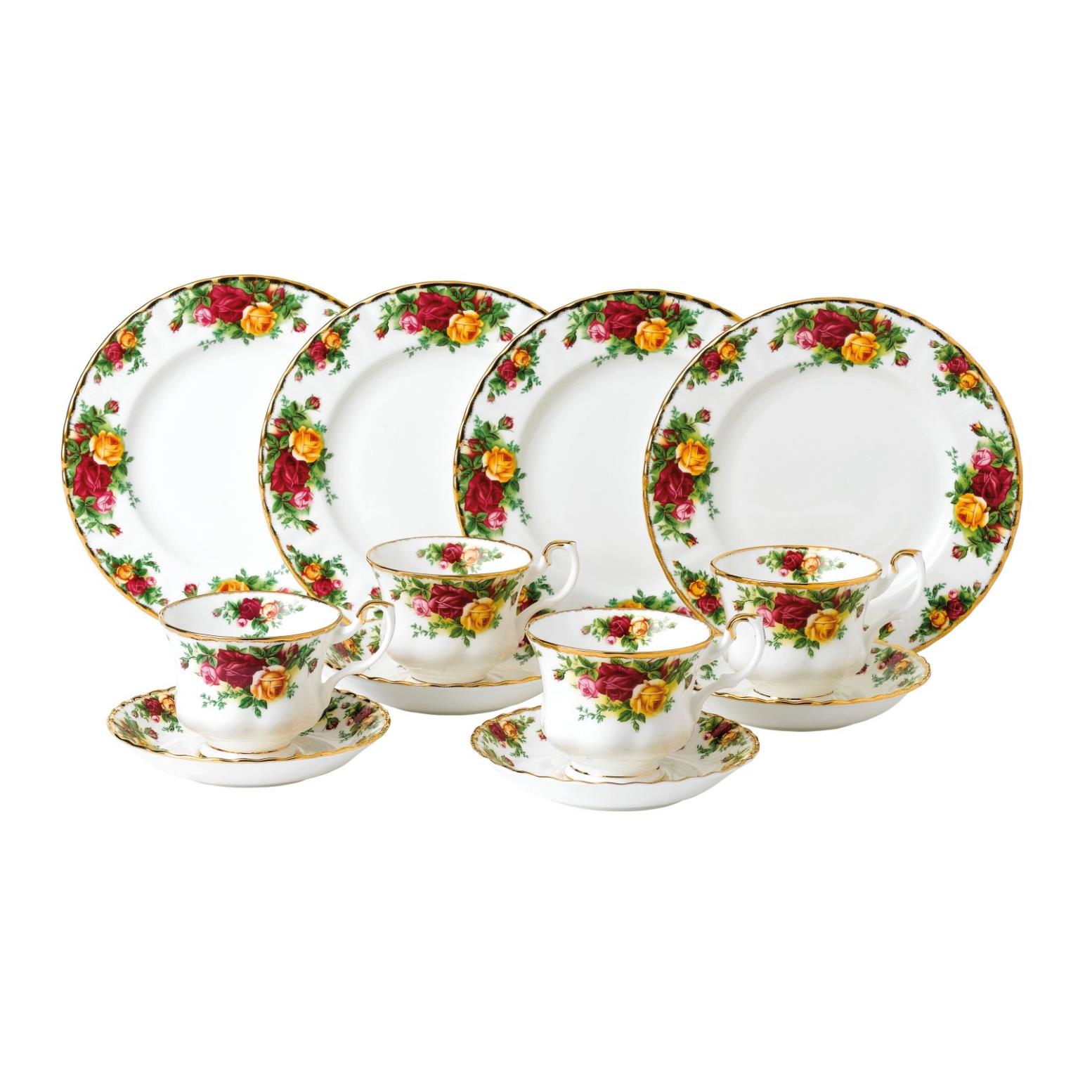 Royal Albert Old Country Roses 12 Piece Plate and Tea Cup Set