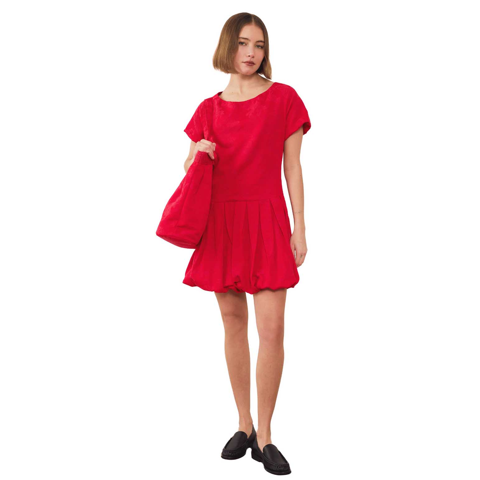 COMMONPLACE ESSENTIALS Esme Jacquard Puff Dress