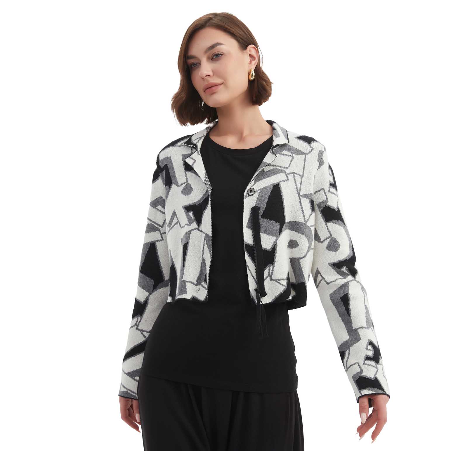 TIRELLI Letterblock Zip Cardigan