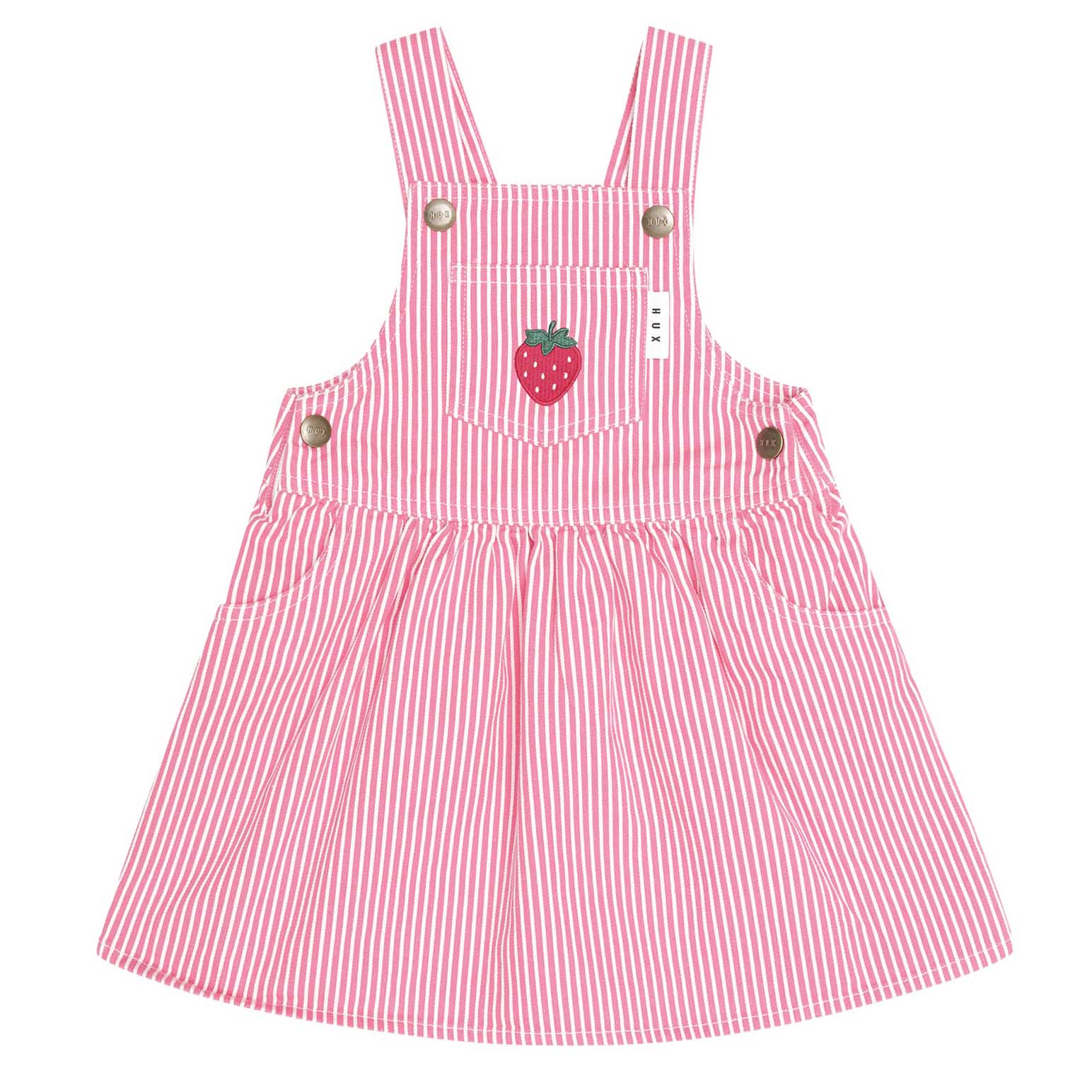 Huxbaby Strawberry Emb Stripe Pinafore 3-5Y