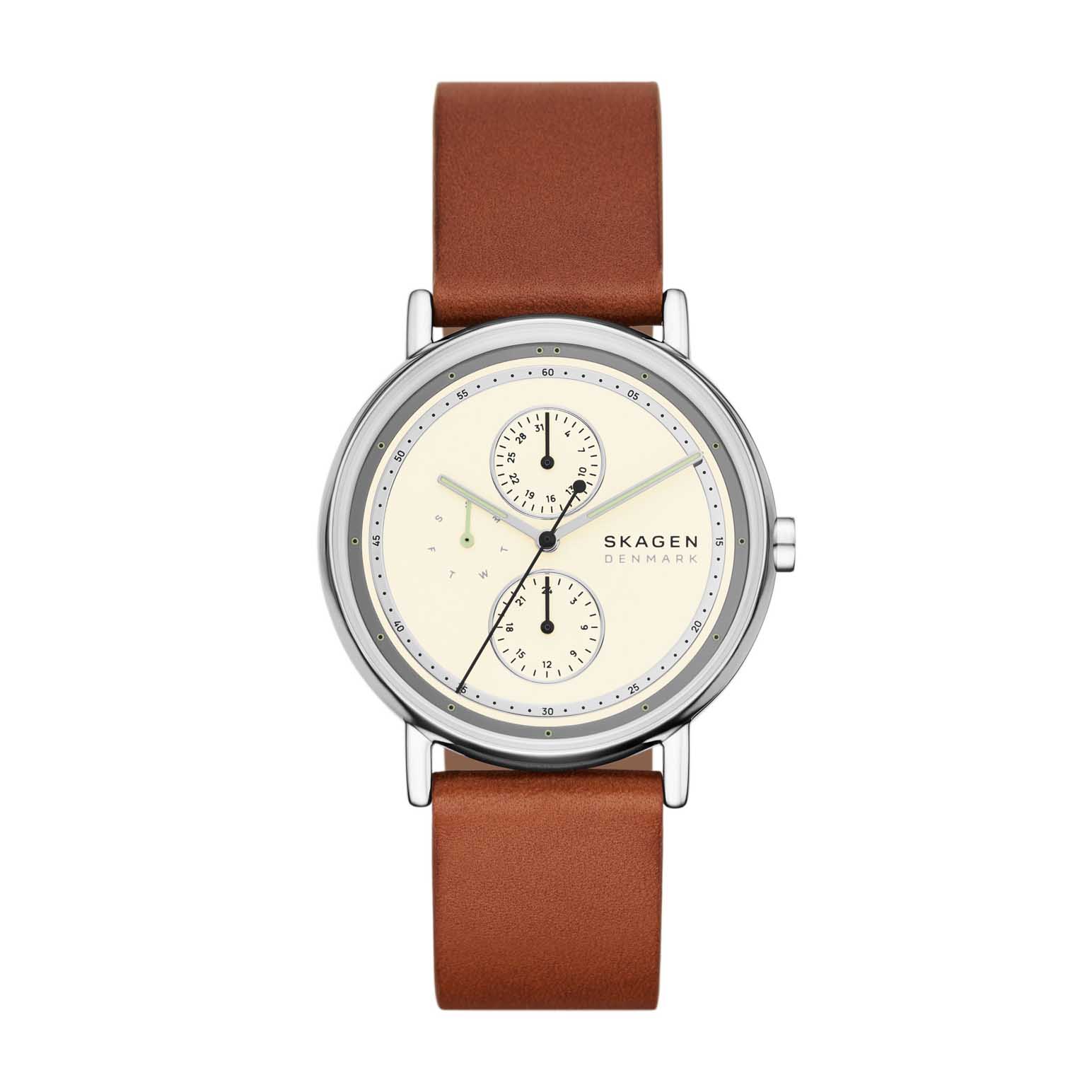 Skagen Signatur Multifunction Brown Leather Watch SKW6942