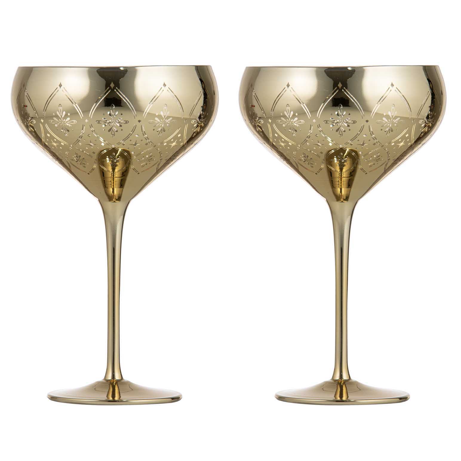 Tempa Chantelle Gold 2pk Cocktail Glass