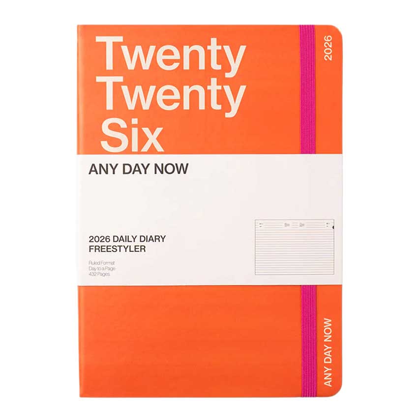 Any Day Now The Daily Freestyler A5 Ruled Tangerine Glow Diary 2026