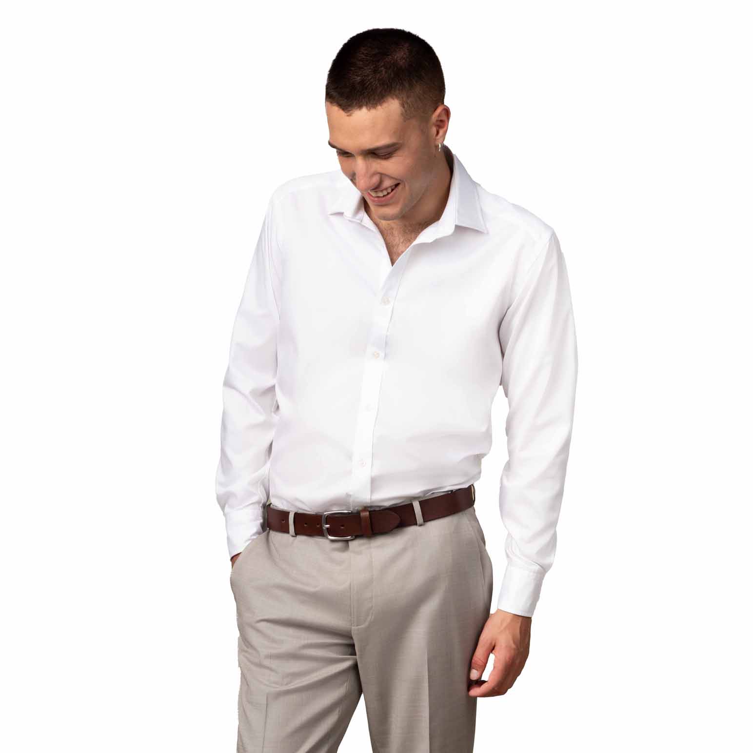 Rembrandt London White Fine Twill Shirt