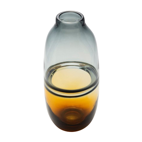 Salisbury 2-Tone Glass Vase 30cm - Smoke/Amber