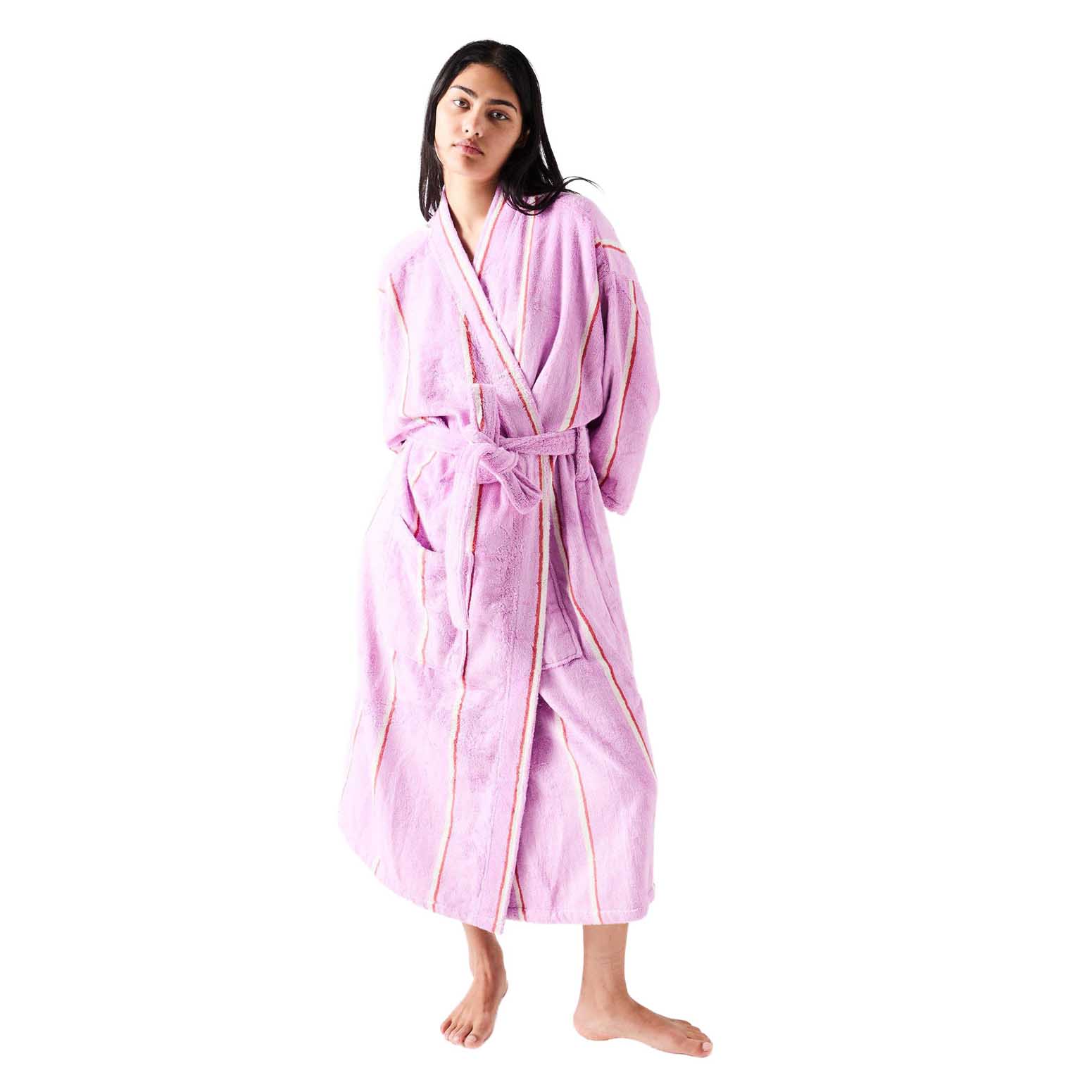 Kip&Co Lavender Field Stripe Bamboo Terry Bath Robe