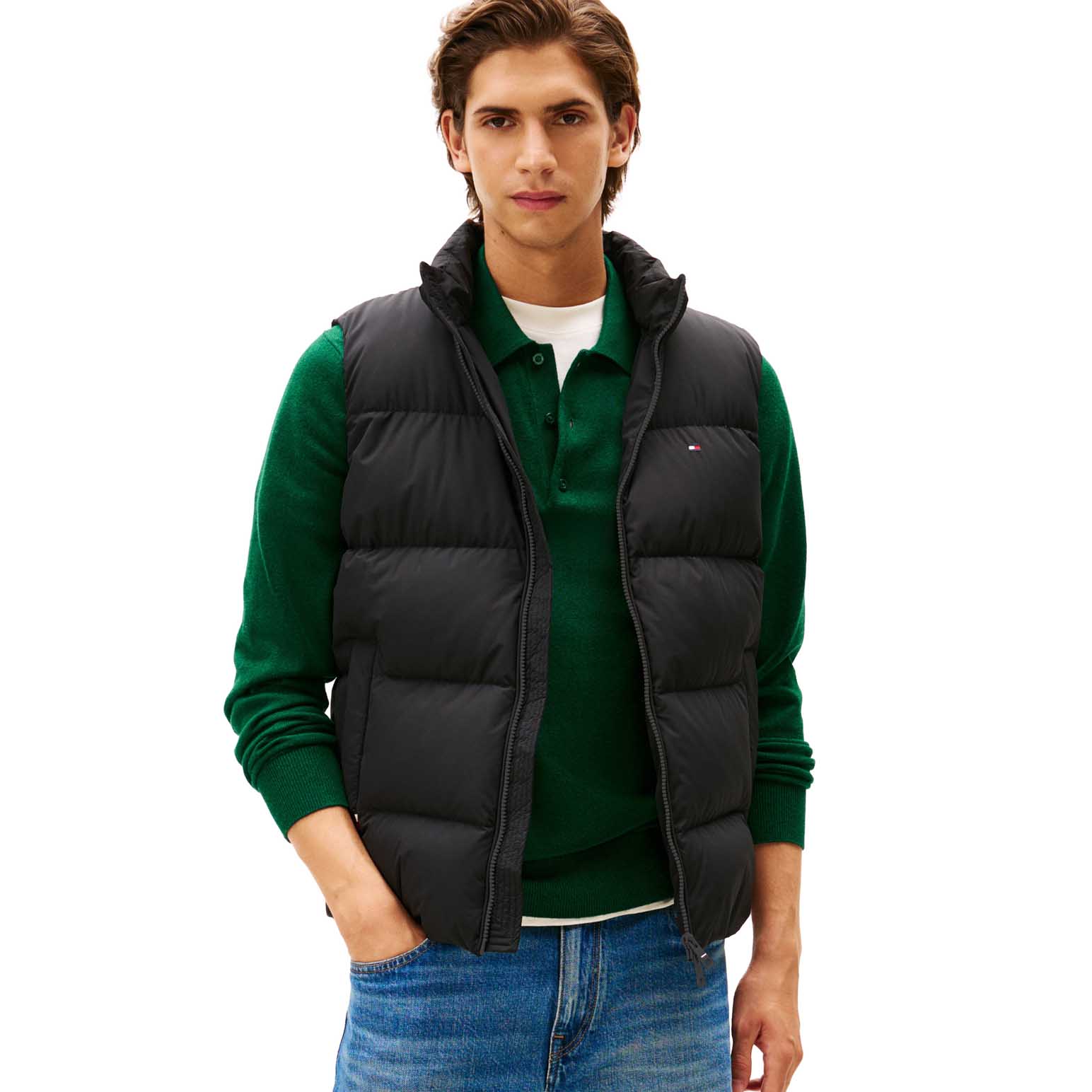 Tommy Hilfiger Flag Embroidery Water Repellent Puffer Gilet