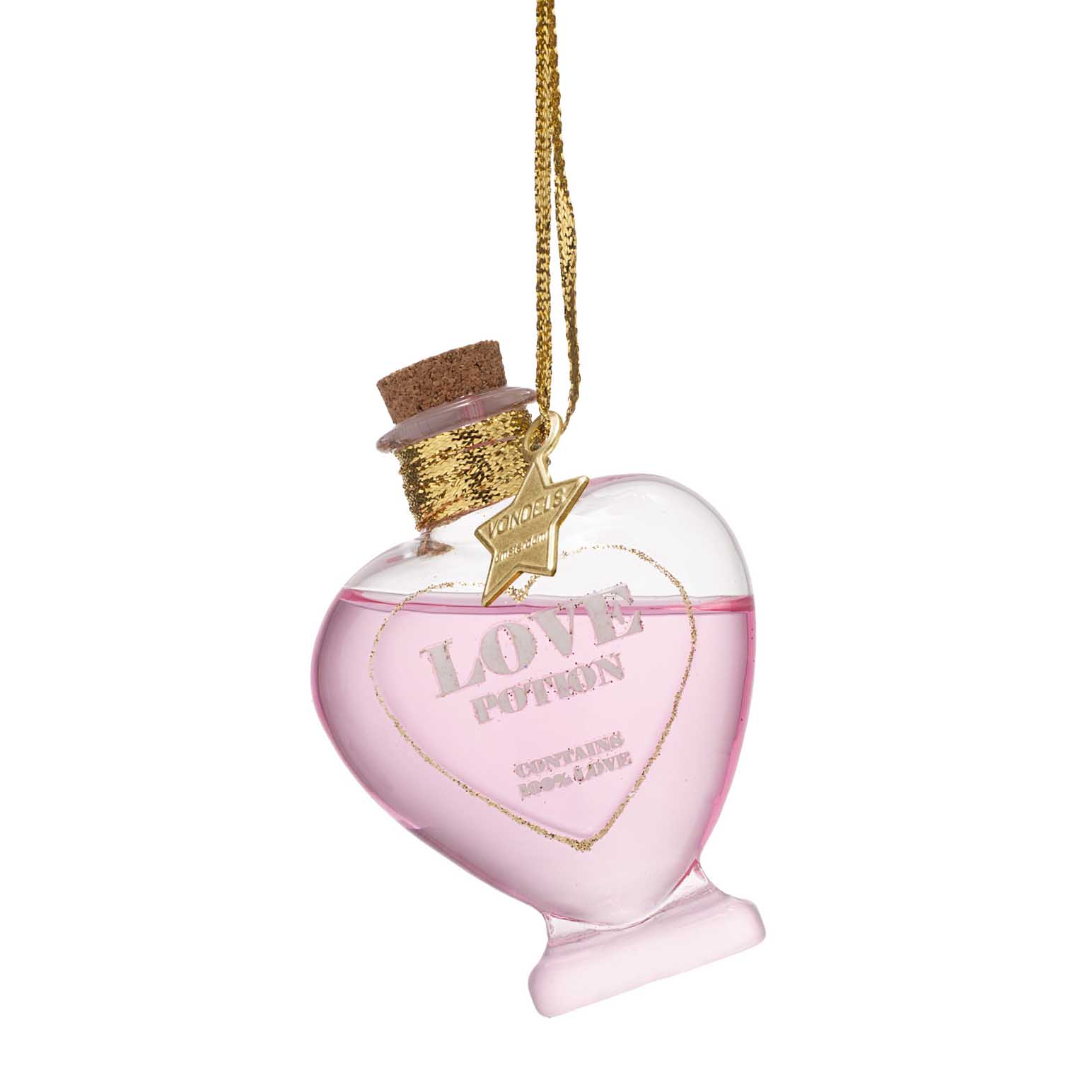 Vondels Ornament Glass Bottle With Love Potion 11cm
