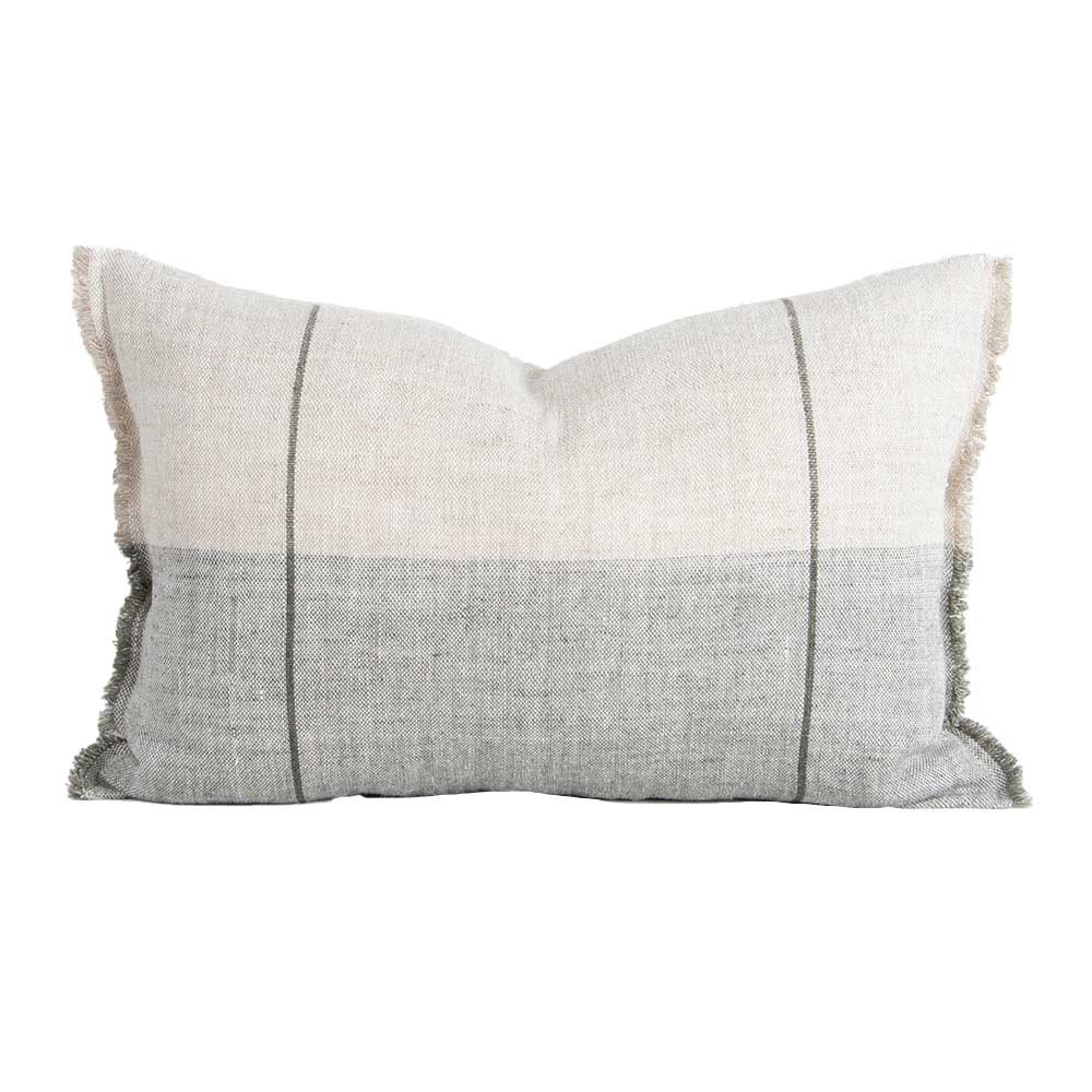 Baya Oliver Cushion With Feather Inner 40x60cm - Sage